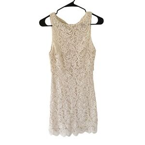 Alice + Olivia Ivory Lace Mini Dress